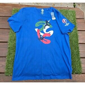 UEFA Euro 2016 FRANCE Soccer Futbol European Cup Mens Blue T Shirt Size M NWT